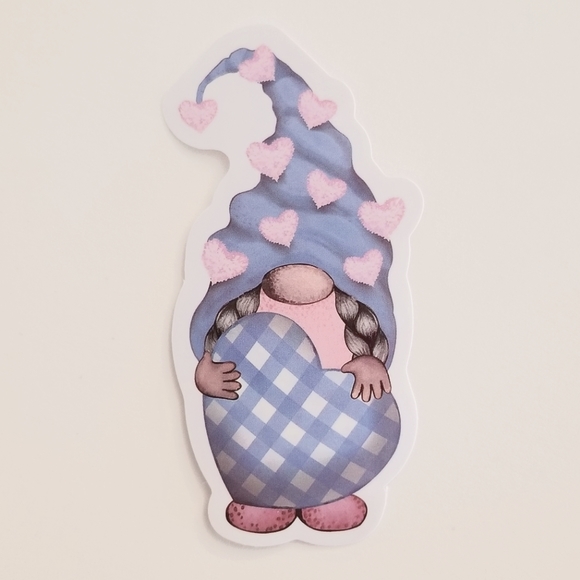 10/$10 Cute Pink & Blue Gnome Sticker - Picture 1 of 1